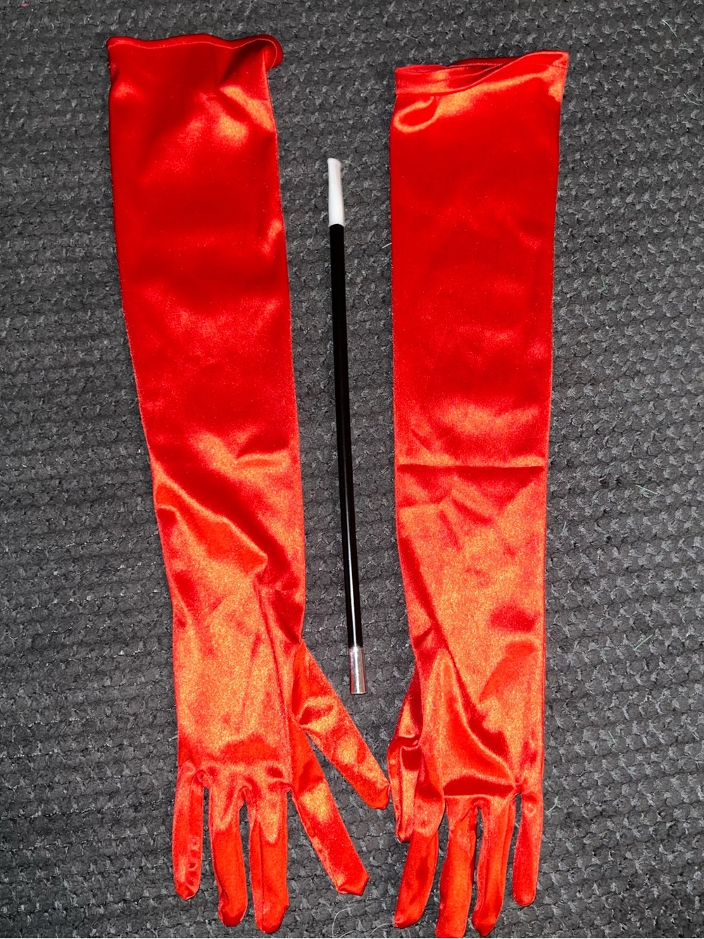 Red Satin Long Costume Gloves